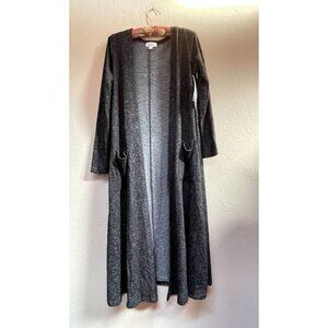 Lularoe Simply Comfortable Black/White Open Front Duster Cardigan Sweater Small